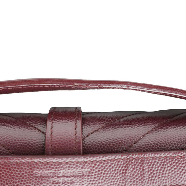 YVES SAINT LAURENT Envelope Flap Medium Grain De Poudre Crossbody Bag Burgundy