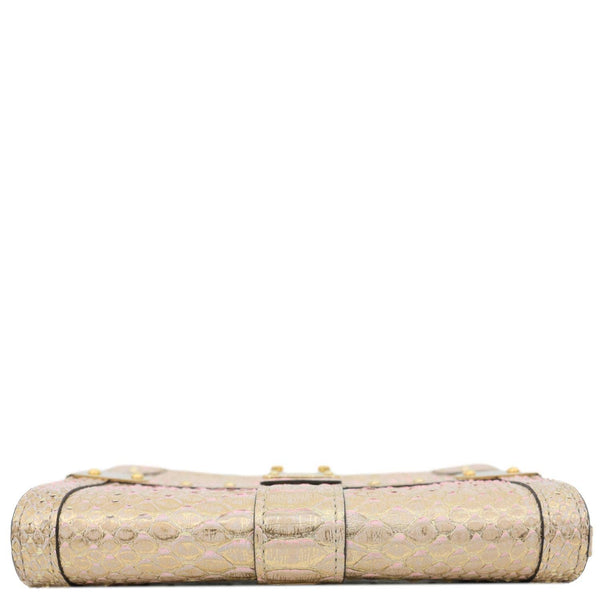 LOUIS VUITTON Trunk Python Leather Chain Wallet Shoulder Bag Pink