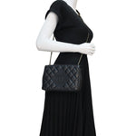 CHANEL Diamond Flap Quilted Leather Bag Crossbody Bag Black
