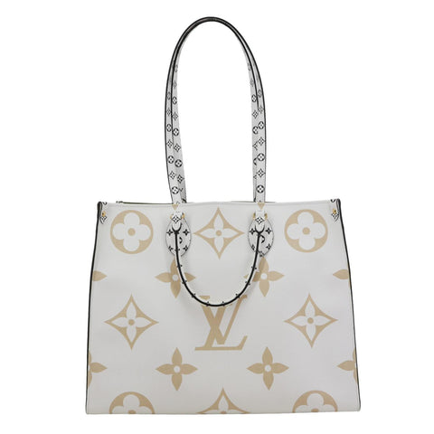 LOUIS VUITTON Onthego GM Monogram Giant Canvas Tote Bag White