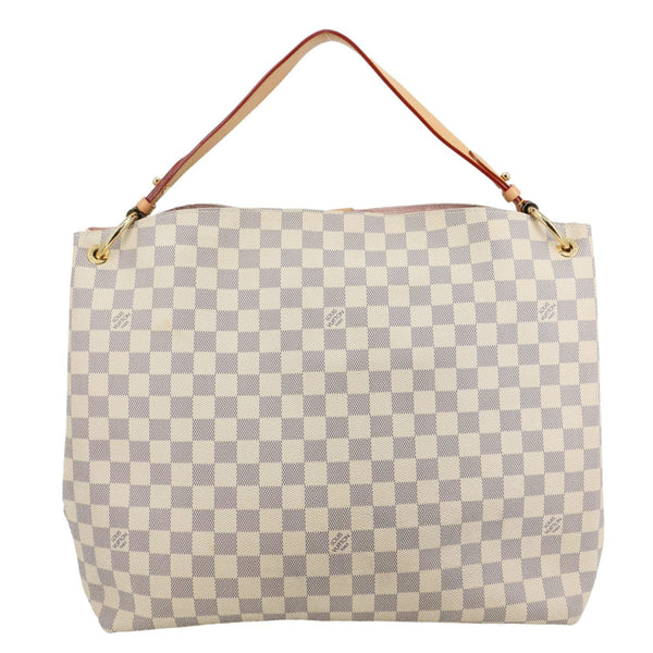 LOUIS VUITTON Graceful MM Damier Azur Hobo Bag Rose Ballerine