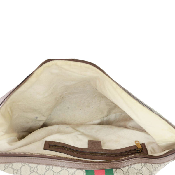 GUCCI Ophidia Half Moon GG Supreme Canvas Shoulder Bag Beige 547939