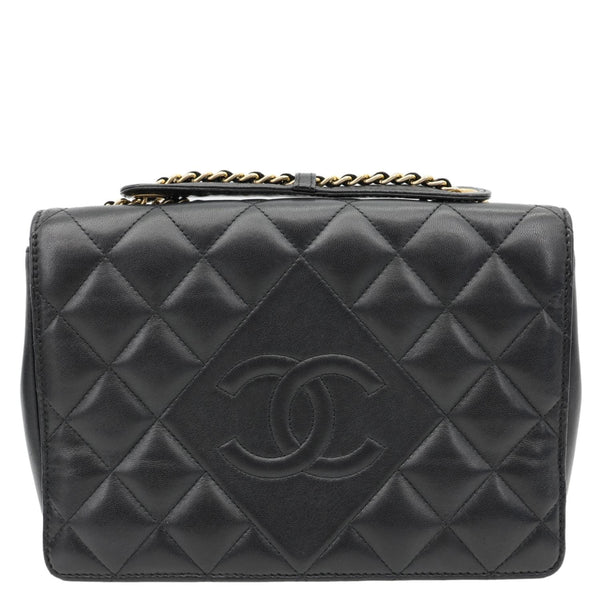 CHANEL Diamond Flap Quilted Leather Bag Crossbody Bag Black