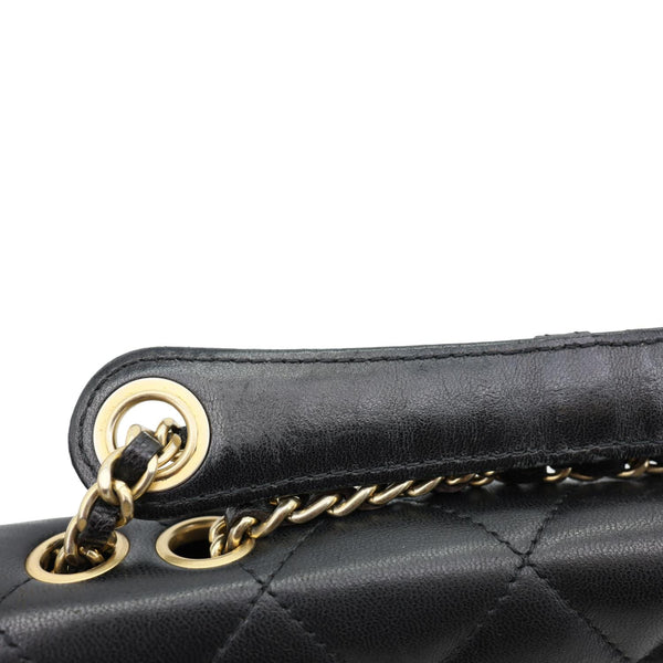 CHANEL Diamond Flap Quilted Leather Bag Crossbody Bag Black