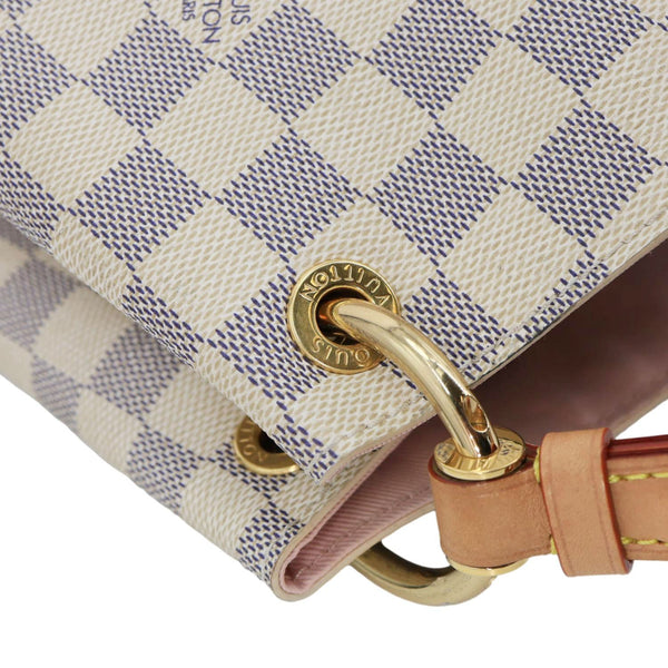 LOUIS VUITTON Graceful MM Damier Azur Hobo Bag Rose Ballerine