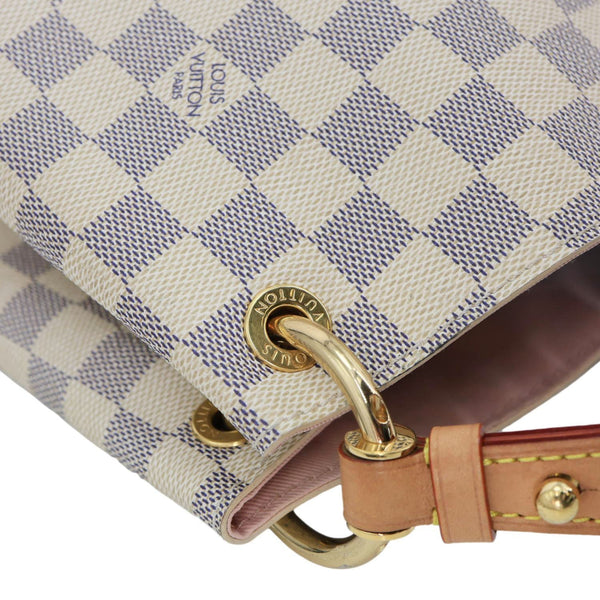 LOUIS VUITTON Graceful MM Damier Azur Hobo Bag Rose Ballerine