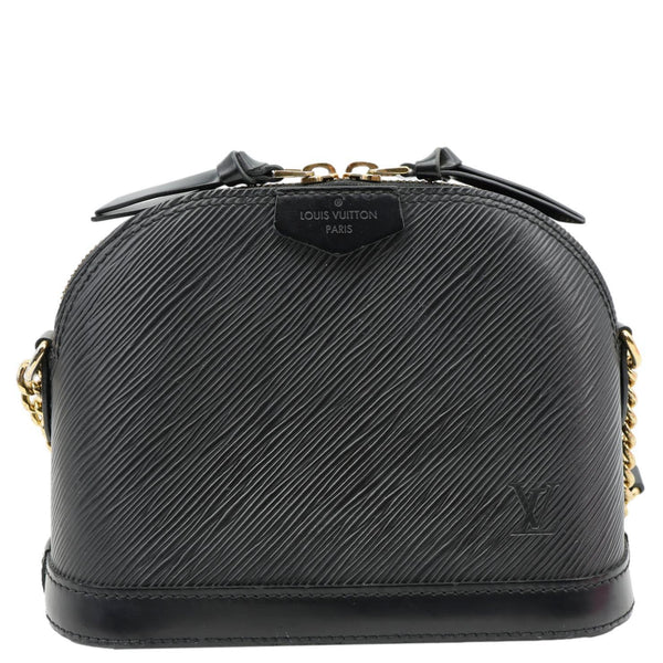 LOUIS VUITTON Alma BB Epi Leather Satchel Bag Black
