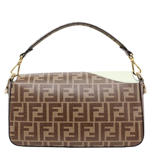 FENDI FF 1974 Hairdo Girls Inlay Glazed Fabric Baguette Bag Yellow