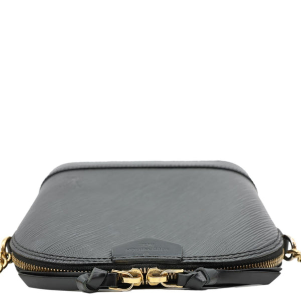 LOUIS VUITTON Alma BB Epi Leather Satchel Bag Black
