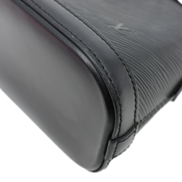 LOUIS VUITTON Alma BB Epi Leather Satchel Bag Black