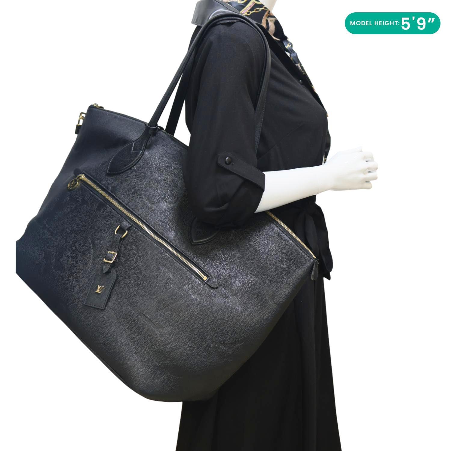 LOUIS VUITTON Monogram Empreinte Giant Leather Travel Bag Black