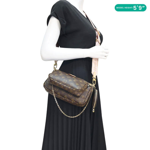 LOUIS VUITTON Multi Pochette Accessoires Monogram Canvas Crossbody Bag Brown