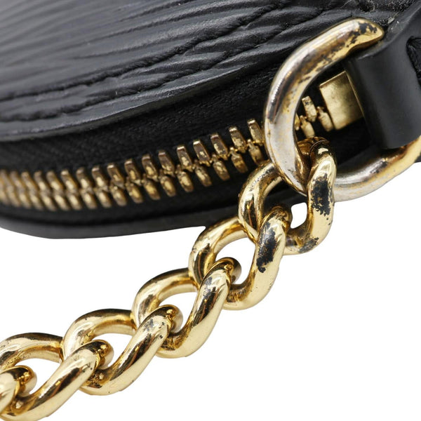 LOUIS VUITTON Alma BB Epi Leather Satchel Bag Black