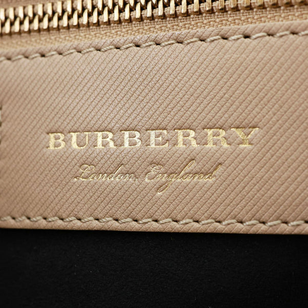 BURBERRY DK88 Medium Leather Top Handle Crossbody Bag Beige