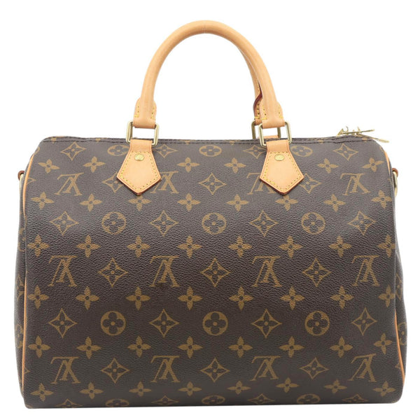 LOUIS VUITTON Speedy 30 Bandouliere Monogram Canvas Crossbody Bag Brown