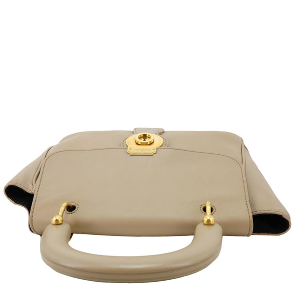 BURBERRY DK88 Medium Leather Top Handle Crossbody Bag Beige
