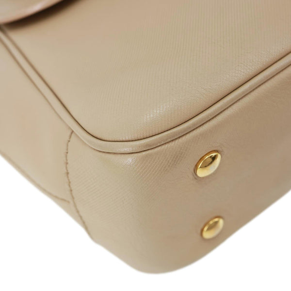 BURBERRY DK88 Medium Leather Top Handle Crossbody Bag Beige