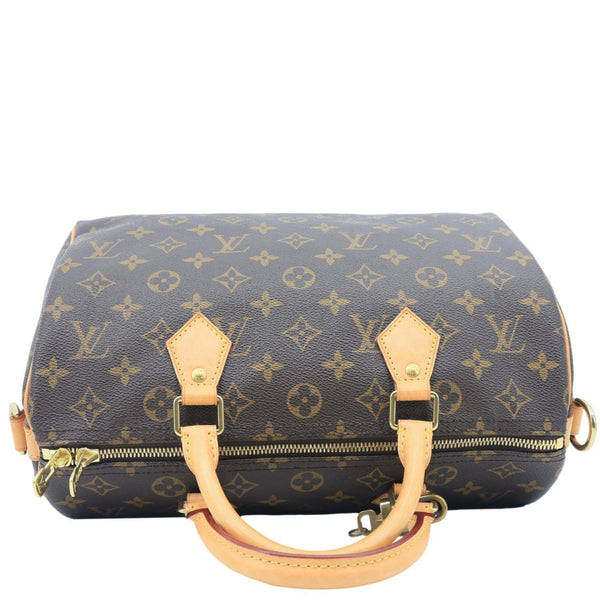 LOUIS VUITTON Speedy 30 Bandouliere Monogram Canvas Crossbody Bag Brown