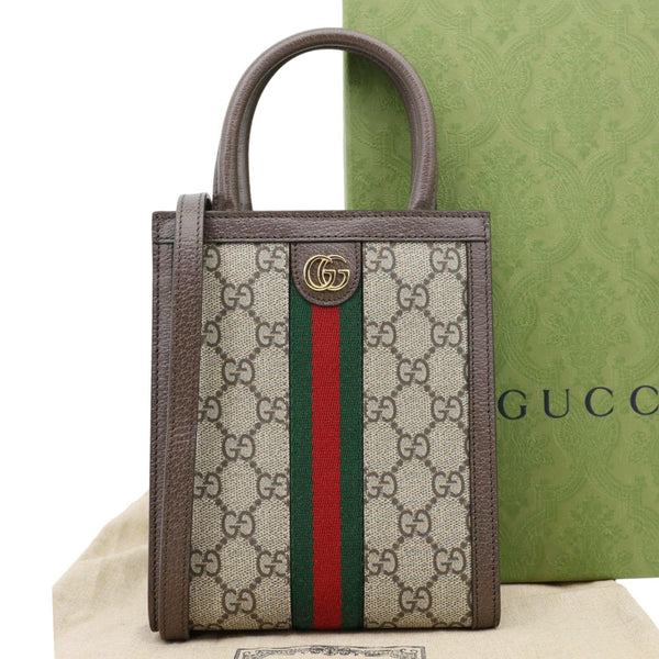 GUCCI Ophidia Mini Convertible GG Canvas Shoulder Bag Beige 772317
