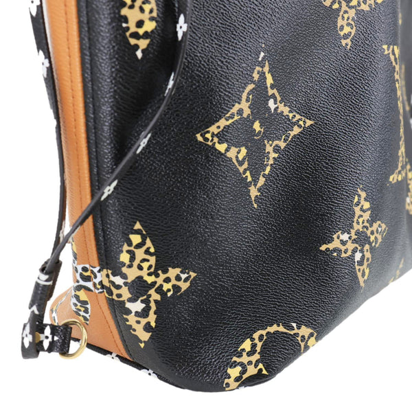 LOUIS VUITTON Neverfull MM Monogram Jungle Shoulder Bag Orange