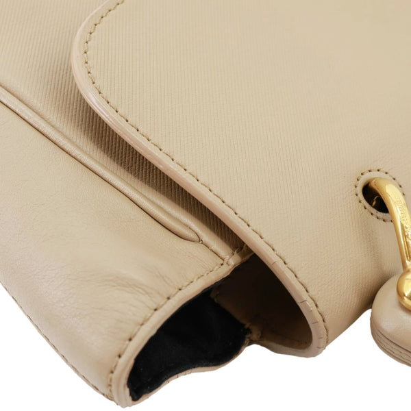 BURBERRY DK88 Medium Leather Top Handle Crossbody Bag Beige