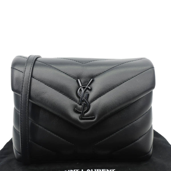 YVES SAINT LAURENT Loulou Toy Quilted Leather Crossbody Bag Black