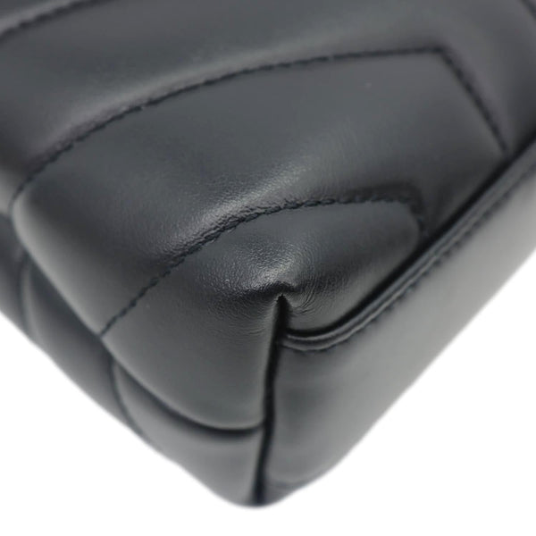 YVES SAINT LAURENT Loulou Toy Quilted Leather Crossbody Bag Black