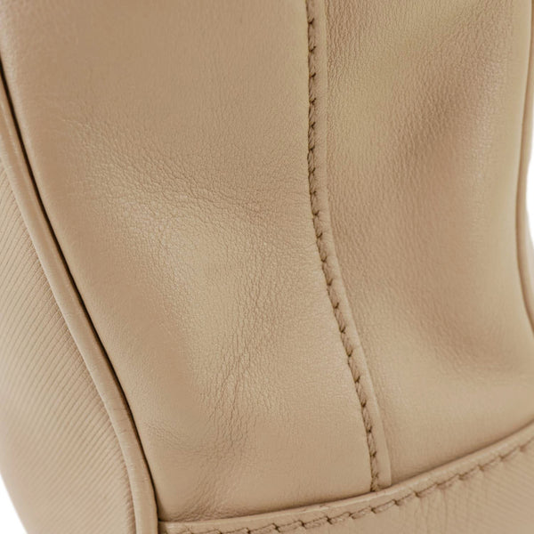 BURBERRY DK88 Medium Leather Top Handle Crossbody Bag Beige