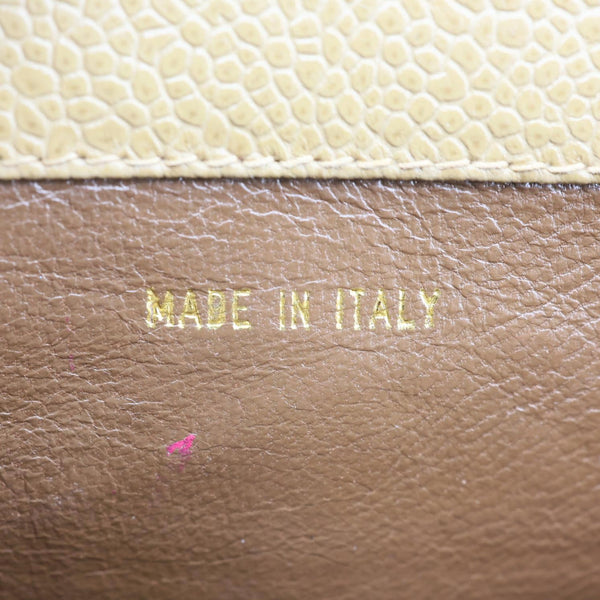 CHANEL Straight Flap Quilted Caviar Leather Shoulder Bag Sand Beige