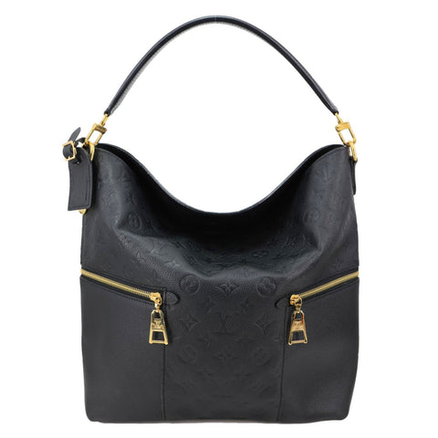 LOUIS VUITTON Melie Empreinte Leather Hobo Shoulder Bag Black