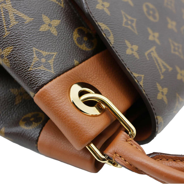 LOUIS VUITTON Olympe Monogram Canvas Satchel Bag Brown