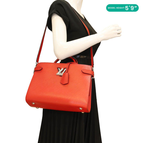 LOUIS VUITTON Twist Epi Leather Tote Bag Red