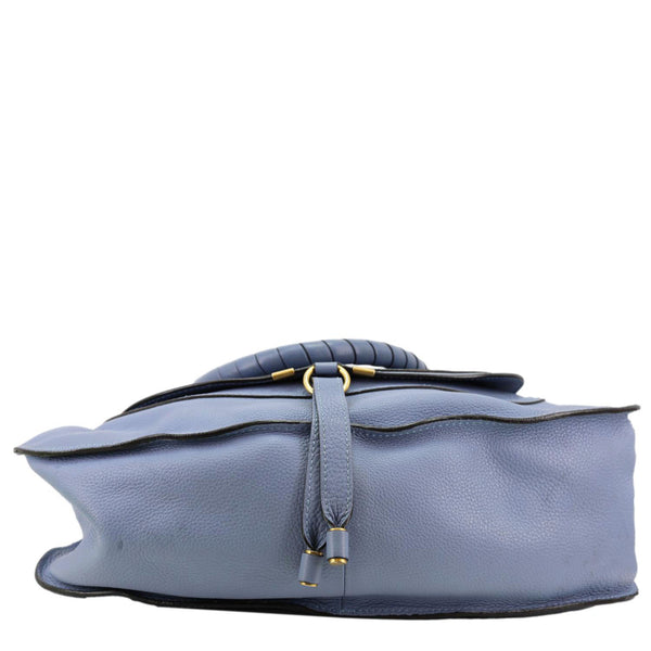 CHLOE Marcie Calfskin Leather Satchel Bag Blue