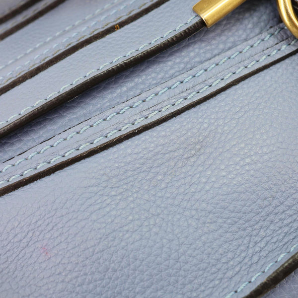CHLOE Marcie Calfskin Leather Satchel Bag Blue