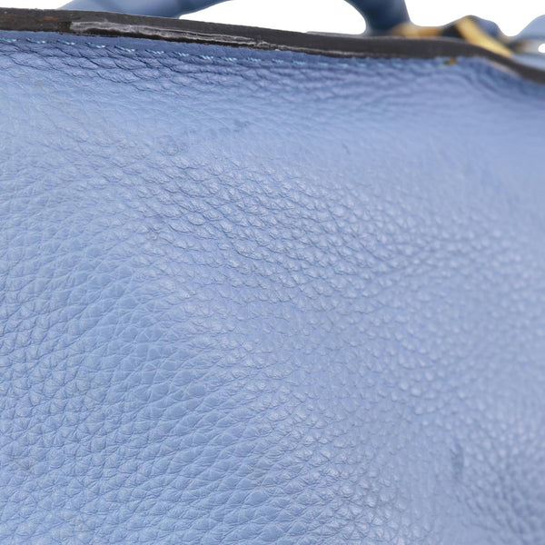 CHLOE Marcie Calfskin Leather Satchel Bag Blue
