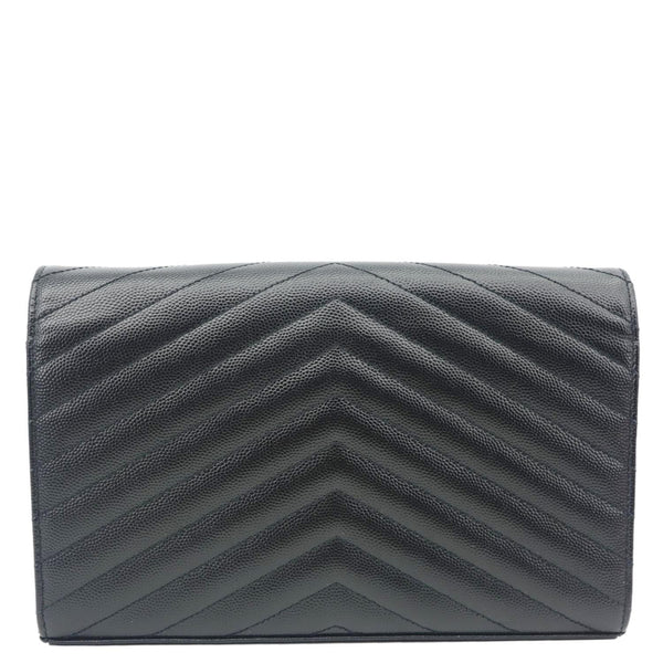 YVES SAINT LAURENT Classic Envelope Cassandre Leather Chain Crossbody Bag Black