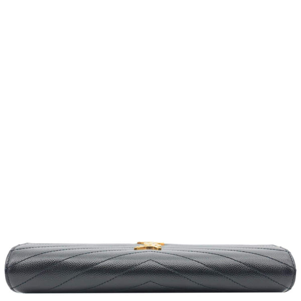 YVES SAINT LAURENT Classic Envelope Cassandre Leather Chain Crossbody Bag Black