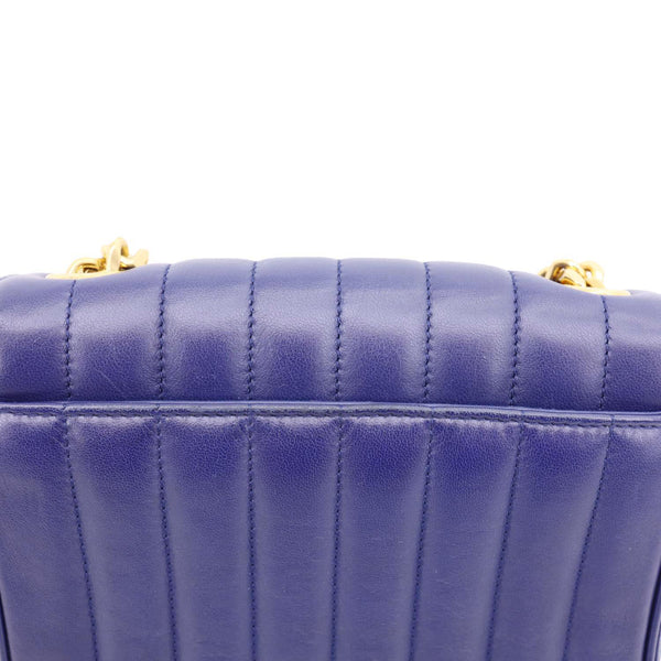 YVES SAINT LAURENT Vicky Medium Matelasse Lambskin Chain Crossbody Bag Blue