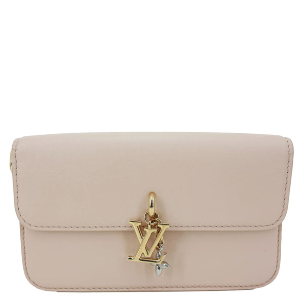 LOUIS VUITTON LV Bloom Calfskin Leather Wallet On Chain Pink