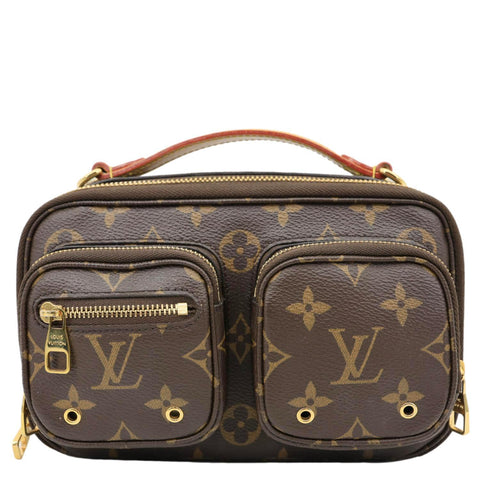 LOUIS VUITTON Utility Monogram Canvas Crossbody Bag Brown