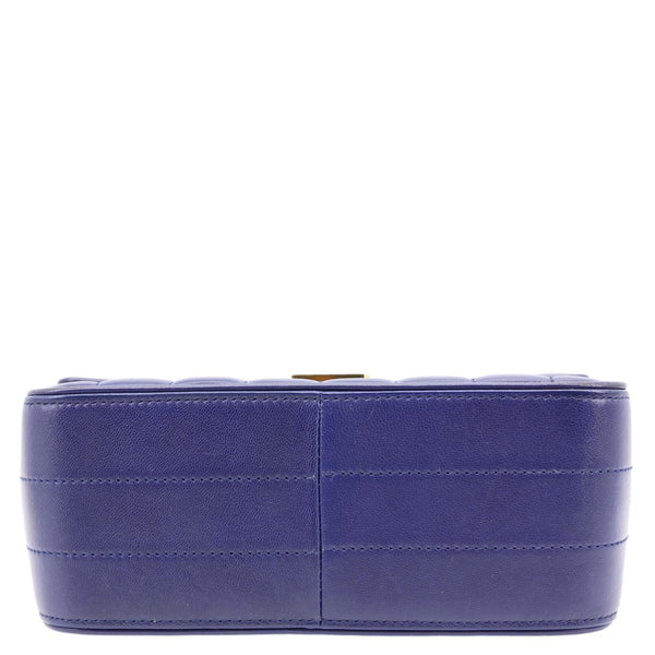 YVES SAINT LAURENT Vicky Medium Matelasse Lambskin Chain Crossbody Bag Blue