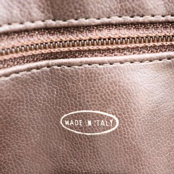 CHANEL Vintage Quilted Lambskin Leather Chain Shoulder Bag Brown