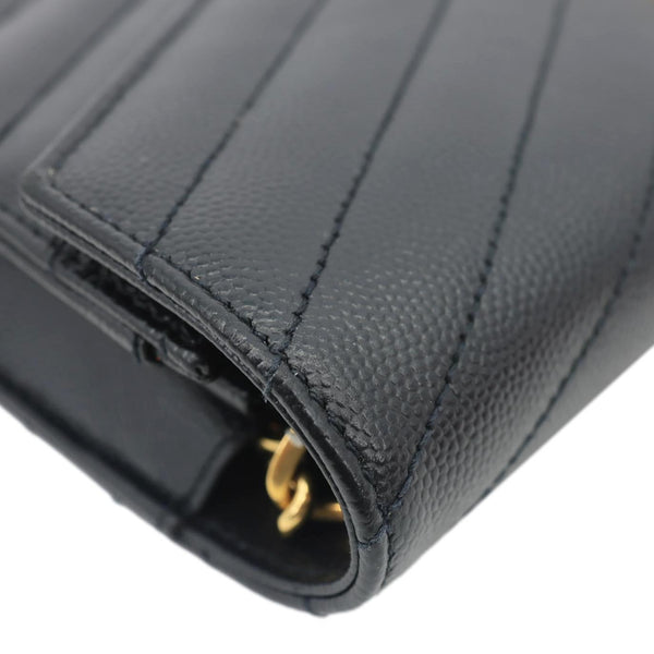 YVES SAINT LAURENT Classic Envelope Cassandre Leather Chain Crossbody Bag Black