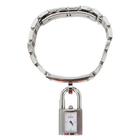 HERMES Kelly Mini Model Stainless Steel Chain Bracelet Watch Silver 16mm