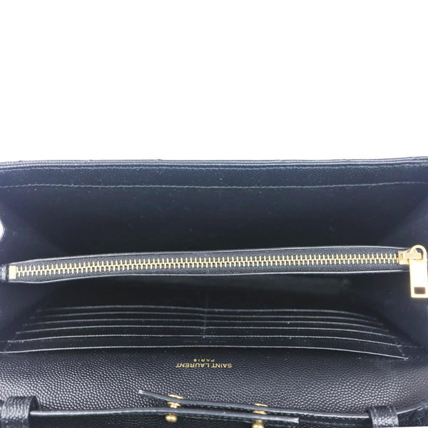 YVES SAINT LAURENT Classic Envelope Cassandre Leather Chain Crossbody Bag Black