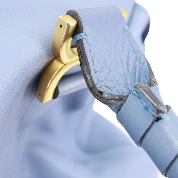 CHLOE Marcie Calfskin Leather Satchel Bag Blue