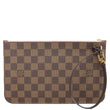LOUIS VUITTON Neverfull Damier Ebene Wristlet Pouch Rose Ballerine