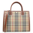 BURBERRY Medium Title Vintage Check Canvas Top Handle Shoulder Bag Beige