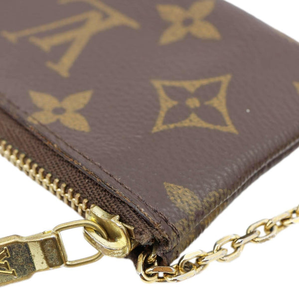 LOUIS VUITTON Monogram Canvas Key Holder Zip Pouch Brown