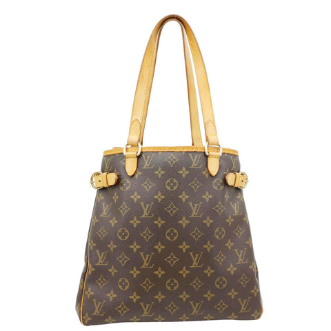 LOUIS VUITTON Batignolles Vertical Monogram Canvas Tote Bag Brown
